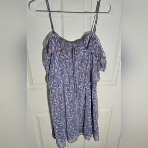 Mossimo Womens Floral Purple Adjustable Strap Dress Large